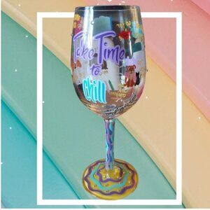 Enesco designs by Lolita Best friend ever hand-panted Artisan Wine Glass